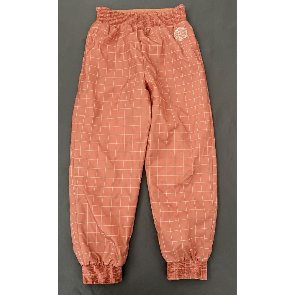 VTG Nike Lined Track Pants Womens Large Orange Taper Windbreaker Joggers 90s